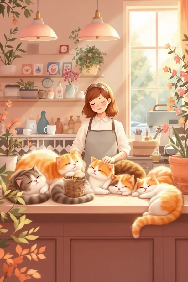 咖啡与猫海报